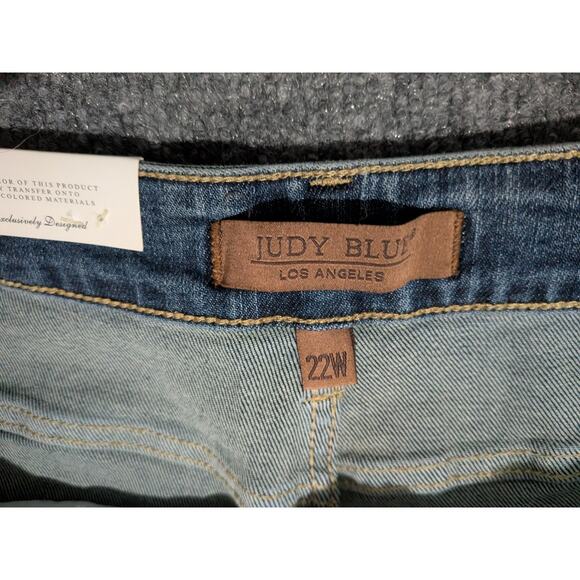 Judy Blue Straight Fit Jeans Womens Plus Size 22W Raw Hem Denim - Picture 3 of 10